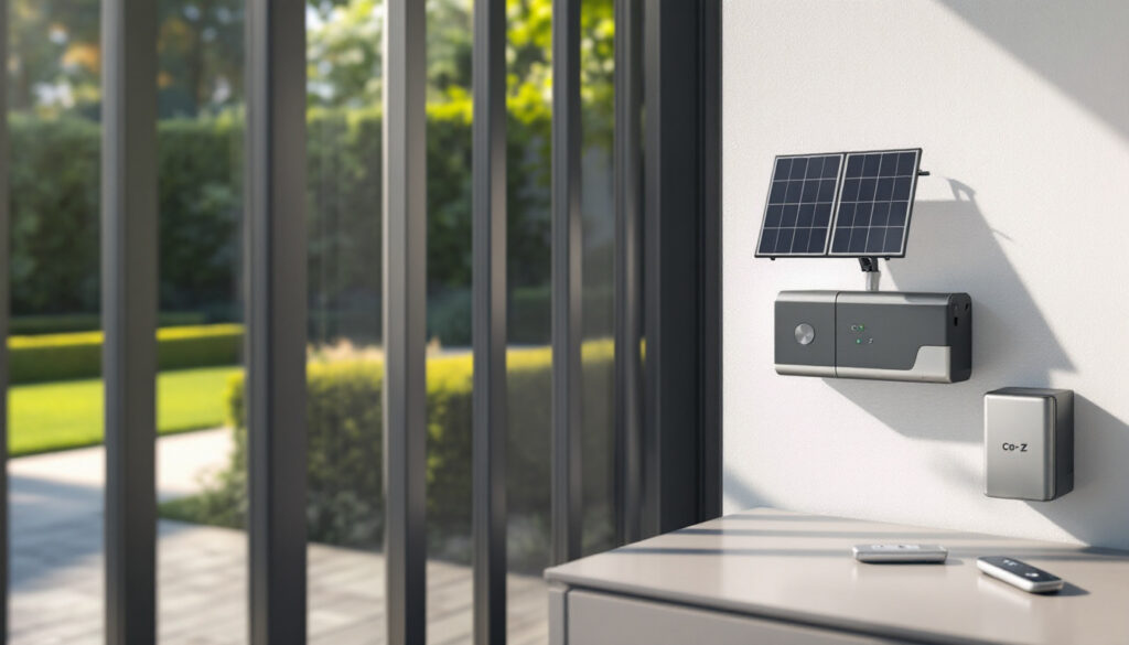 découvrez le système de motorisation co-z pour portails battants jusqu'à 300 kg : design élégant, fonctionnement fluide, télécommandes incluses et alimentation solaire pour une installation facile et écologique.